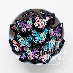 New Butterfly Floral Beads,Butterfly Focal Silicone Beads,Pen Focal Beads