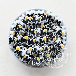 Koraliki silikonowe Mom Focal, Koraliki hurtowe, Koraliki na Dzień Matki, Koraliki upominkowe, Brelok DIY