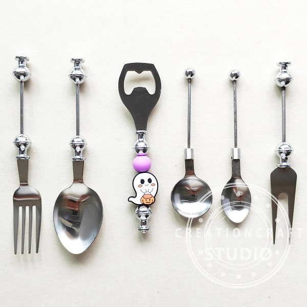 Personalized Beadable Blanks, Beadable Spoon, Beadable Fork, Beadable Bottle Opener,Easy DIY Project, Beaded Tableware