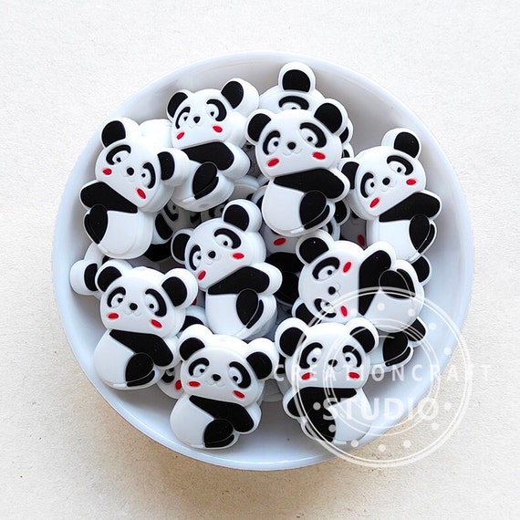 Mini Panda Focal Silicone Beads, for Bead Pen Jewelry Making, Bulk Loose  Silicone Beads Accessories 