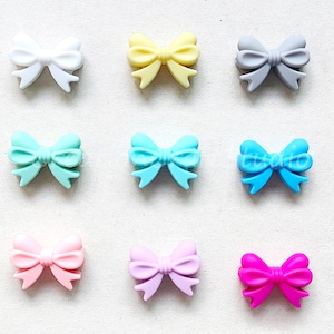 10-100Pcs Bow Silicone Beads, Bowknot Shaped Silicone Beads, DIY Keychain Keyring Charm Pendant Jewelry Making, 28*22*10mm Bowknot Beads