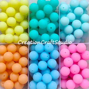 15mm Round Glow In The Dark Silicone Beads, Jewelry Beads, Luminous Beads, Bulk Loose Silicone Beads, DIY Keychain Lanyard Badge Holder