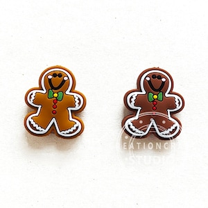 Cuentas de silicona con forma de hombre de jengibre, cuentas de silicona sueltas, cuentas de silicona con forma focal, 24 x 28 mm, ecológicas, cuentas de joyería
