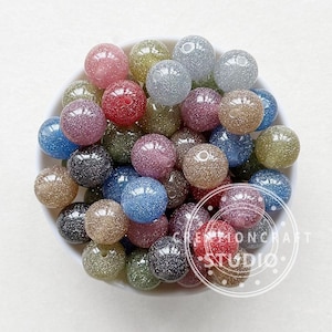 12mm 16mm Round Acrylic Beads,Mix Glitter Gumball Beads,Loose Beads DIY Jewelry