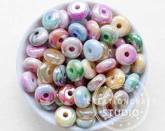 16mm Abacus Beads, Marble Abacus Acrylic Beads, Spacer Loose Beads, Mixed Color Beads