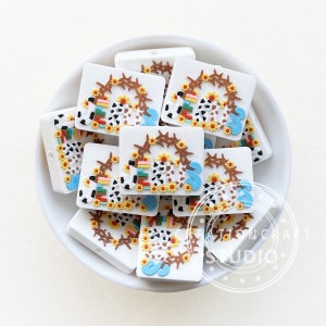 Jesus Focal Beads, Christian Beads, Silicone Beads