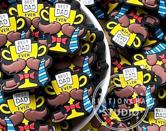 Dad Trophy Silicone Beads,Fathers Day Focal Beaded Jewelry Making