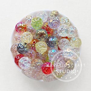 UV Clear 16mm Spiral Carved Acrylic Beads,Gumball Beads,Bulk Beads,Charm Beads for Pen