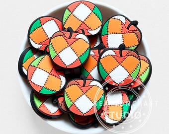 Patchwork Apple Shape Beads,Fall Focal Beads for Jewelry Making