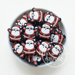 Santa Claus Beads, Christmas Santa Claus Focal Silicone Beads, Focal Beads