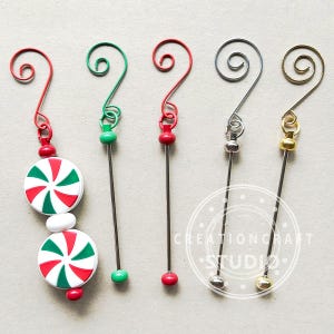 Christmas Tree Hangers,Beadable Blank Tree Hooks for Christmas Ornament,Christmas Tree Decor
