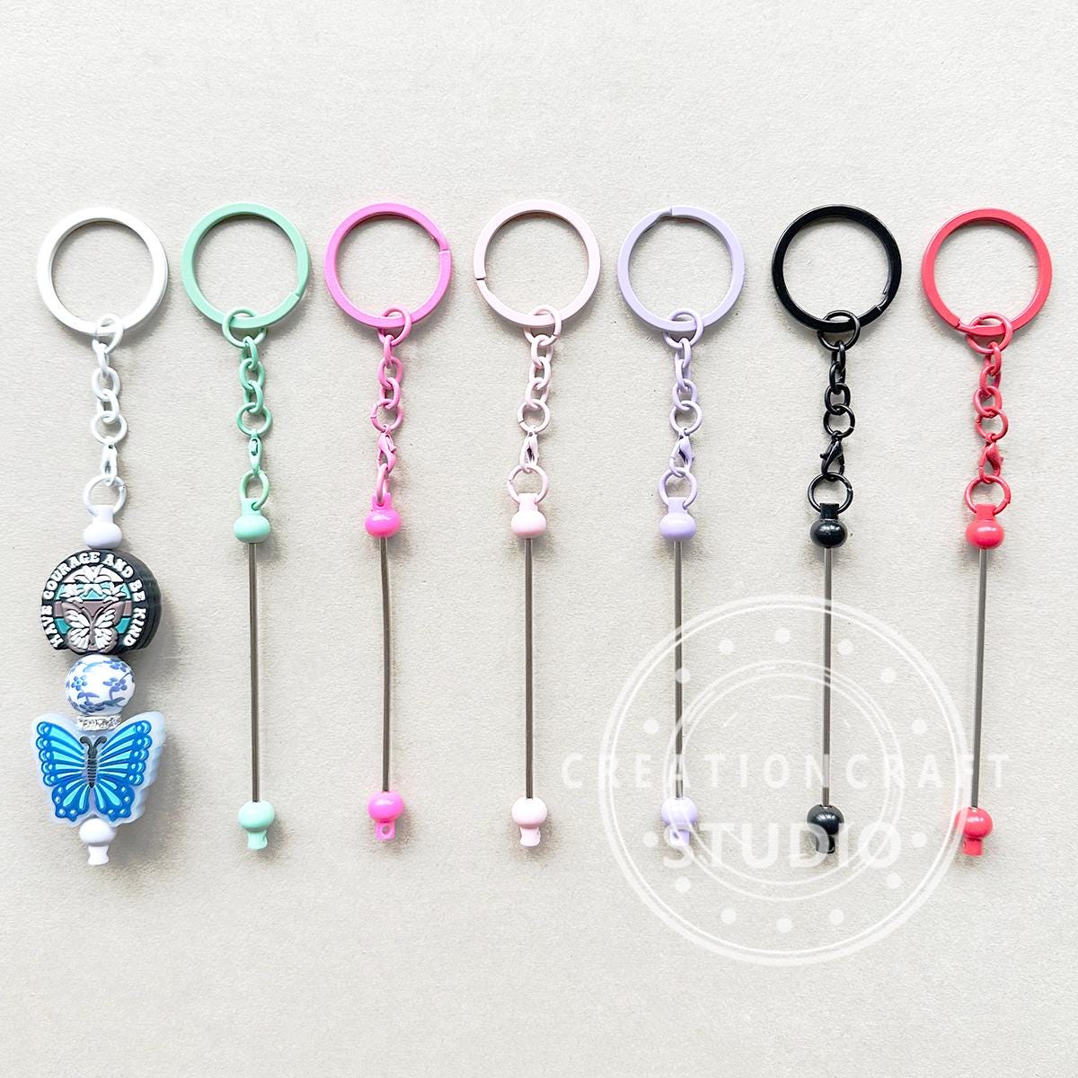 New Beadable Keychain,Beadable Keyring Bar Blank,for Jewelry Making