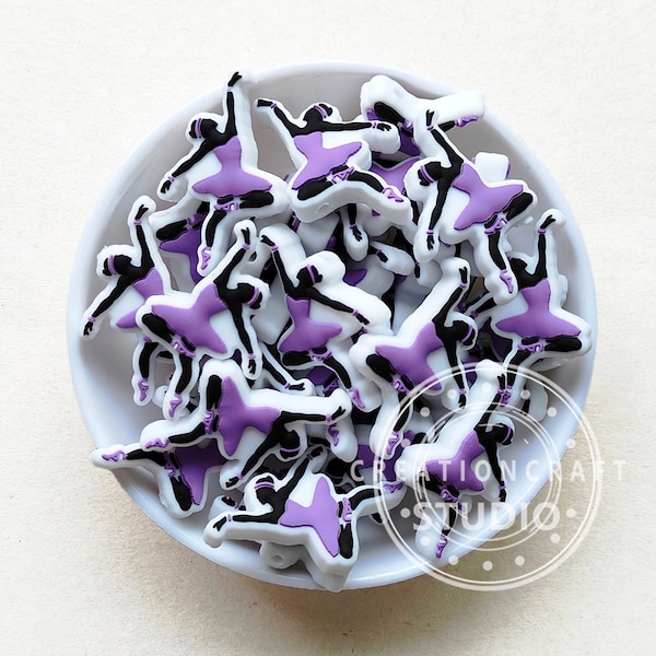 Ballet Dancer Focal Silicone Beads, Dance Beads, Ballerina Silicone Beads