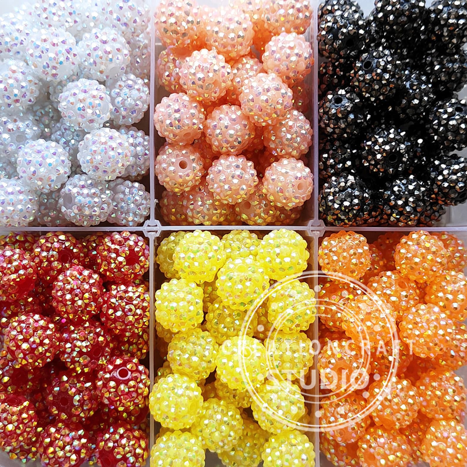 16mm Sparkle Rhinestone AB Jewelry Beads, Resin Rhinestone Beads in ...