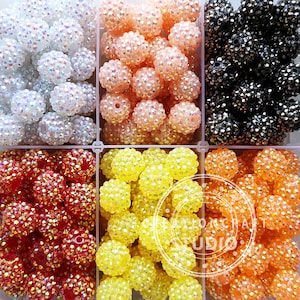 16mm Sparkle Rhinestone AB Jewelry Beads, Resin Rhinestone Beads in Bulk, Beads,Jewelry Beads, 16mm Shiny Chunky Beads