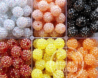 16mm Sparkle Rhinestone AB Jewelry Beads, Resin Rhinestone Beads in Bulk, Beads,Jewelry Beads, 16mm Shiny Chunky Beads