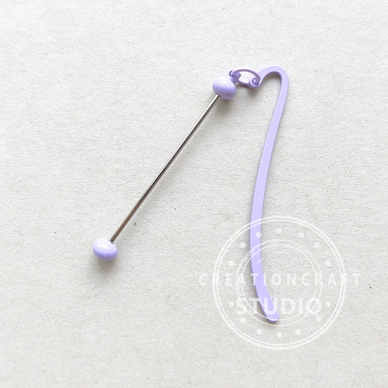 Marcapáginas con cuentas, Marcapáginas de metal con cuentas, Suministros para marcapáginas - En blanco Purple