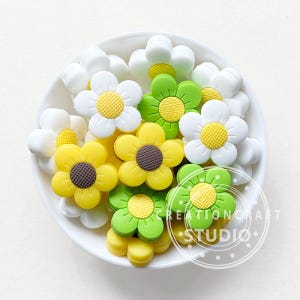 Random Mix Color Flower Beads, Shape Focal Silicone Beads, Silicone Beads Bulk