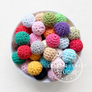 Wooden Crochet Beads,Wood Knitting Ball,16/20mm Mixed Beads,Inside Wooden Crochet Beads,DIY Necklace Bracelet Jewelry Making,Crafts Beads