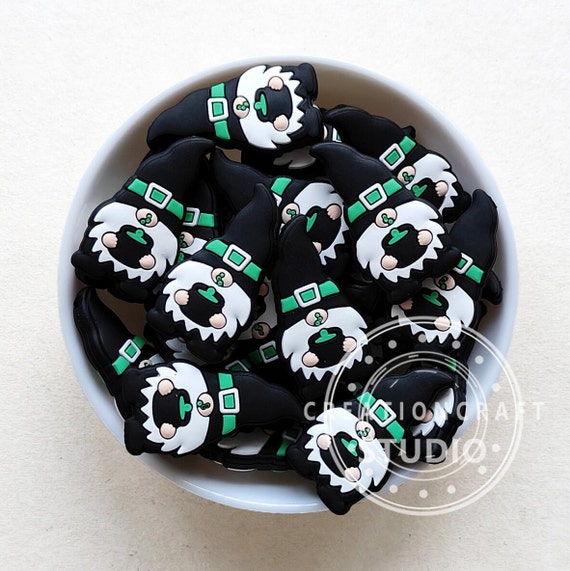 Halloween Gnomes Silicone Beads, Spooky Beads, Wizard Gnomes Focal Beads