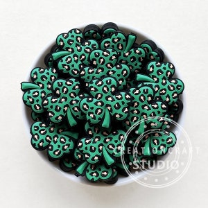 Leopard Four Leaf Clover Focal Beads, St Patrick's Day Beads