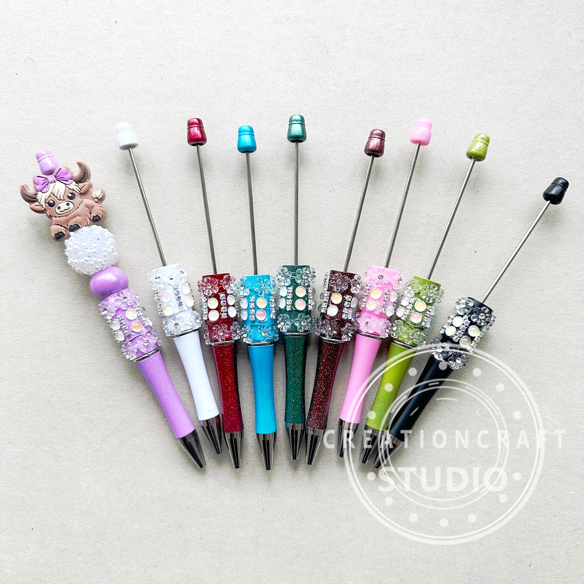 ラインストーンフローラルビーズペンブランク、ファンシーペン、ビーズ