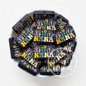 Nana Flower Beads,Nana Silicone Beads,for Grandma Jewelry Gift,Focal Beads