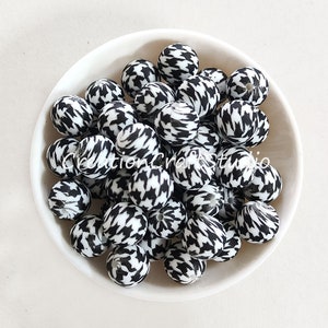 Print Silicone Beads, 12/15mm Silicone Round Beads, DIY Women&#39;s Bracelet Beaded Keychain Keyrings Jewelry, Print Beads, Silicone Beads