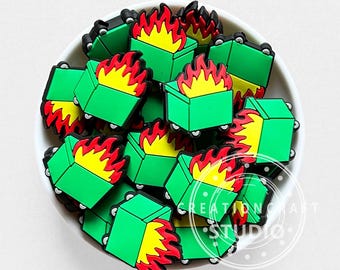 Dumpster Fire Soft Focal Beads,Bulk Funny Loose Beads for Jewelry Ornament