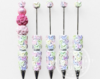 Iridescent Butterfly Rhinestone Crystal Bling Pen,DIY Craft Beadable Pen Jewelry