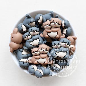 3D-utter silikonpärlor, 3D-djurkrampar, djurfokuspärlor, pennpärlor
