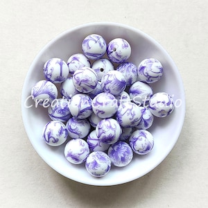Print Beads, Silicone Bead, Round Silicone Beads, 12/15mm Silicone Bead, Pearl Ball, Print Silicone Beads, 10 - 100 PCS Wholesale Beads