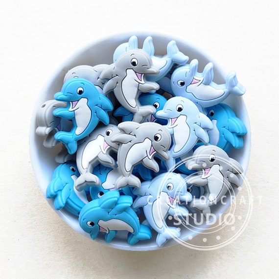 Animal Focal Beads, Bulk Focal Silicone Beads, Dolphin Silicone