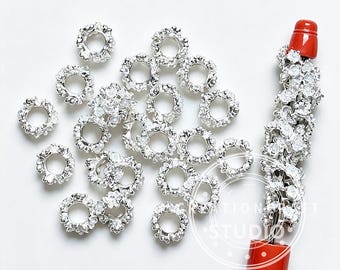 Flower Pearl Butterfly Metal Spacer Beads,Floral Large Hole Spacer for Jewelry