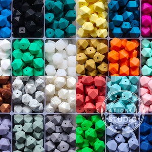 14/17mm Bulk Hexagon Silicone Beads, Wholesale Beads, Geometric Beads