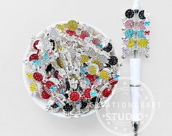 Bling Rhinestone Eyeglasses Charm Beads,Fancy Metal Beads Accessories for Craft