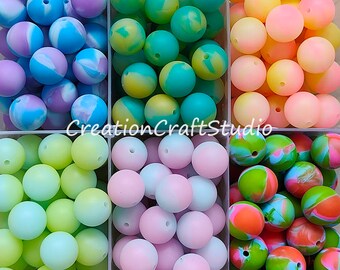 Bulk Silicone Beads, Silicone Ball, 20/50/100Pcs Round Silicone Beads, Wholesale 15mm Silicone Beads, DIY Bracelet