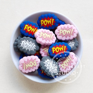 Perline in silicone Pow, 1-50 pezzi perline in silicone a forma focale, mini perline, perline alla rinfusa, penna con perline fai da te per gioielli con ciondoli da donna