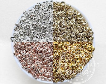 Gold, Silber, Rosegold 6 mm Flache Scheibe Spacer, CCB Kunststoff Spacer Perlen für Schmuckherstellung Lieferungen
