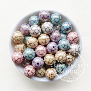 Cuentas acrílicas de chicle con estampado de grietas, cuentas de chicle de 16 mm, cuentas surtidas a granel