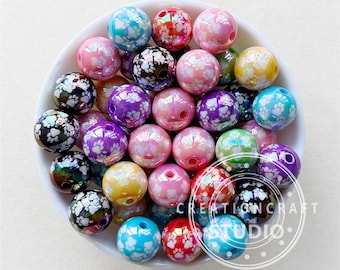 Cuentas acrílicas de chicle de 16 mm, cuentas UV Paw surtidas, cuentas de chicle sueltas, cuentas iridiscentes
