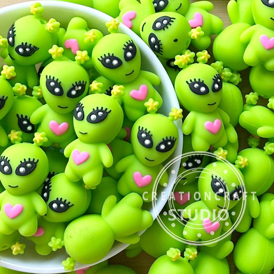 3D Alien Beads,silicone Beads for Jewelry,focal Bead,pen Beadable Focal ...