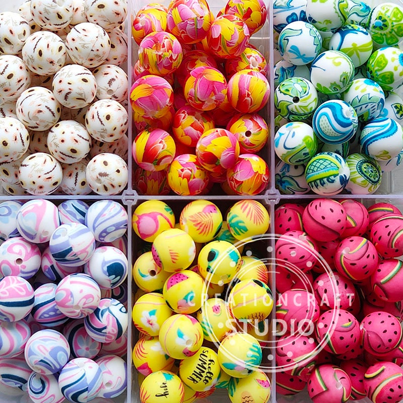 Silicone Beads for Keychain Making, 15mm Silicone Beads Bulk Sunflower  Silicone Beads with for Keychain Making - AliExpress
