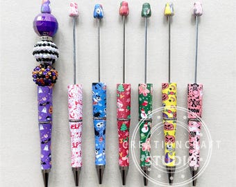 Print Beadable Pen DIY,Halloween Pen,Christmas Pen,Beaded Pen Bar Blank,Beadable Pens And Refills