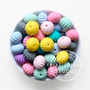 Pumpkin Silicone Beads, Bulk Silicone Beads, Silicone Loose Beads, DIY Keychain Bracelet Necklace Accessories, Craft Supplies