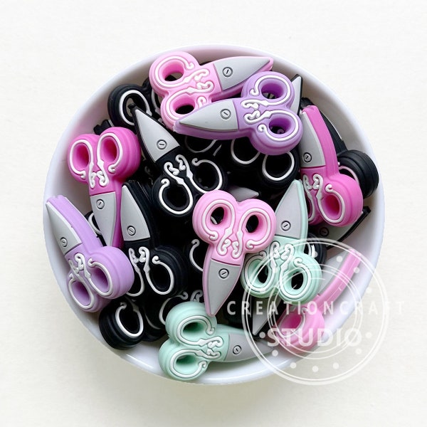 Scissors Beads, Scissors Focal Silicone Beads, Loose Beads