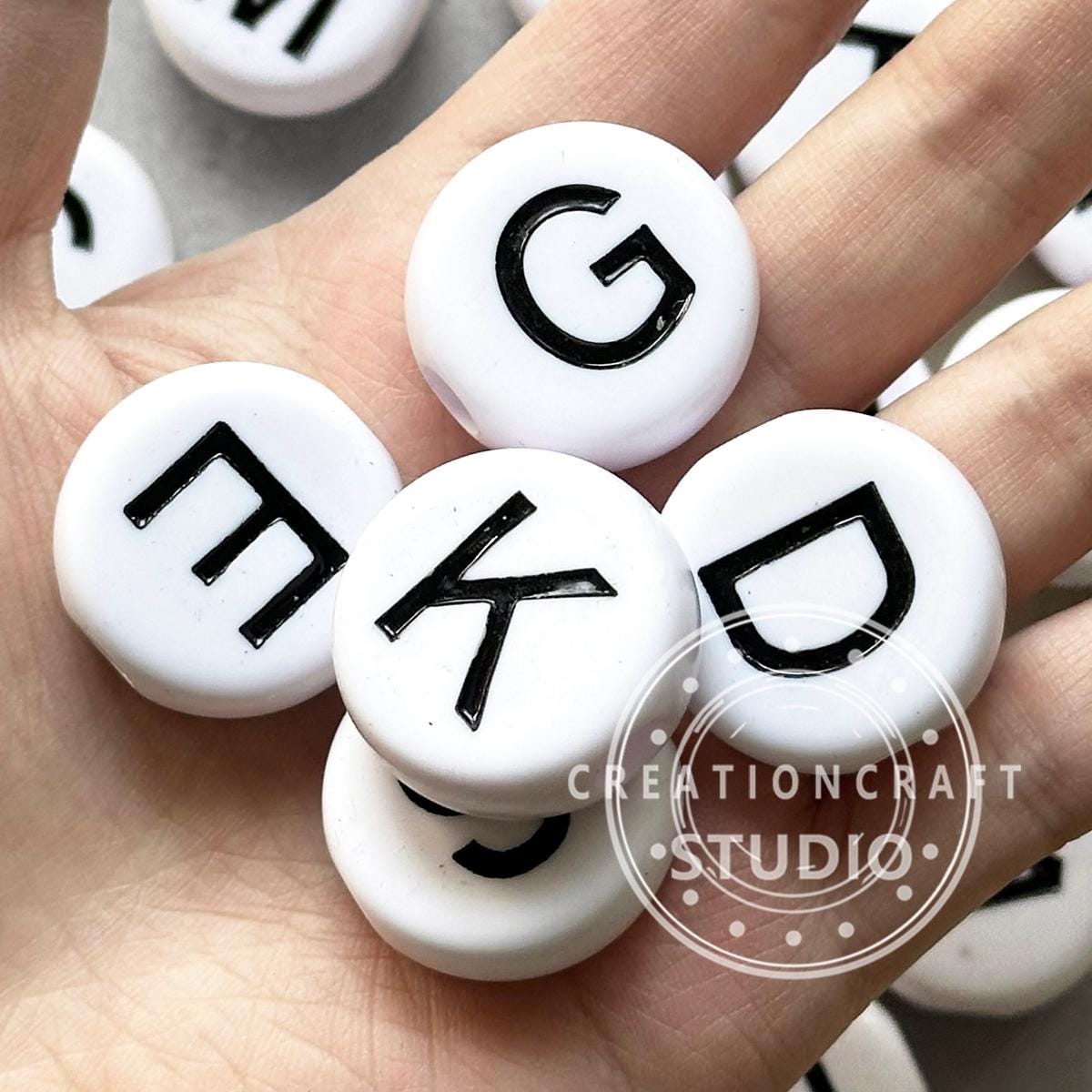 Large Oversized 25mm Letter Acrylic Beads Alphabet Custom Pet Name Jewelry DIY Dog Collar Necklace