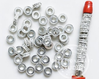 8mm Shiny Rhinestone Metal Loose Spacer Beads,Crystal Spacer Bead