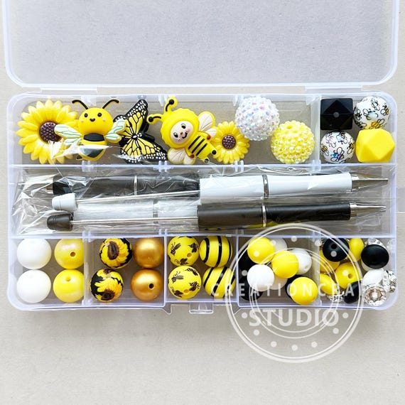 Bee Day Assorted 57pcs Silicone Beads Kit,diy Beadable Pen Jewelry