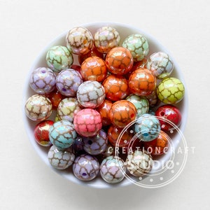 UV Crack Bubblegum Perlen, lose Harzperlen, 16 mm Kaugummiperlen